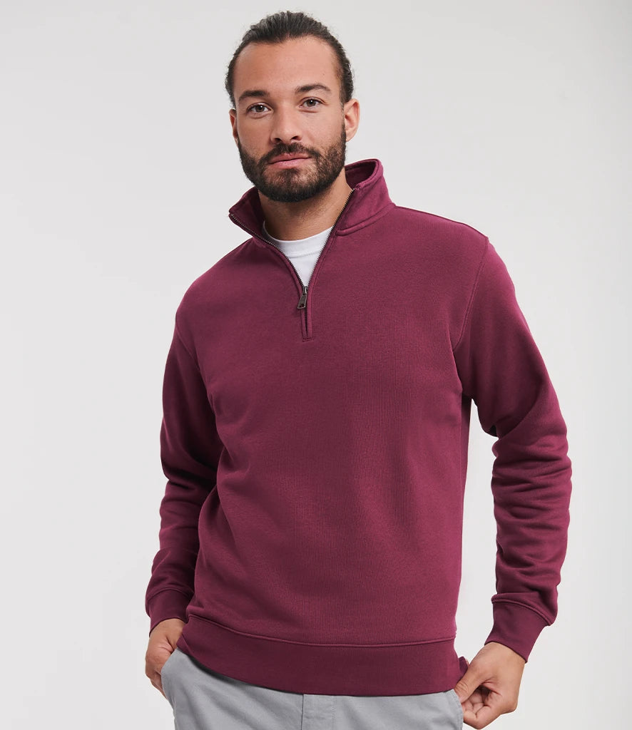 Russell Athletic 270M Russell Athletic Authentic Zip Neck Sweatshirt in Burgundy