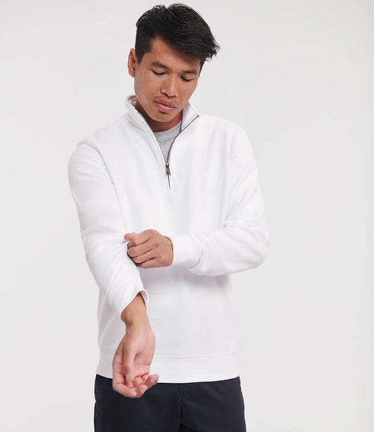 Russell Athletic 270M Russell Athletic Authentic Zip Neck Sweatshirt in White