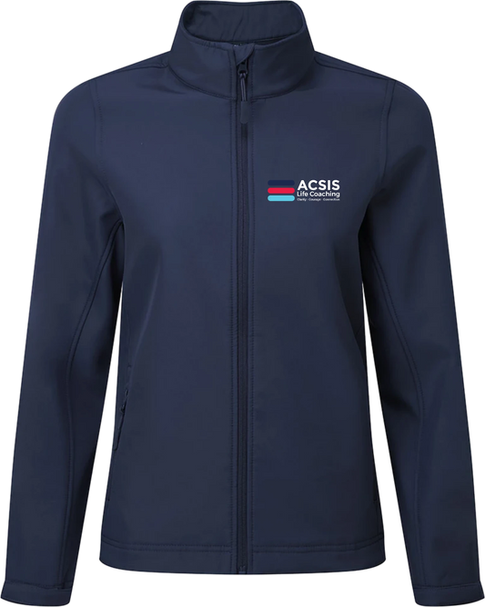 ACSIS Soft Shell Jacket Navy Female Full Colour logo