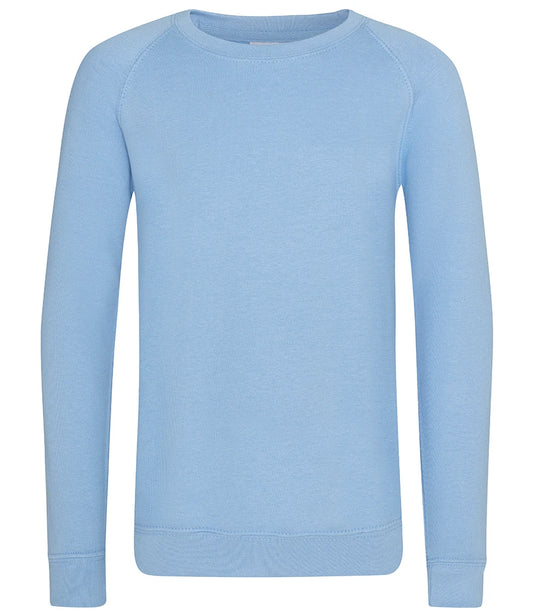 AWDis Academy AC001B AWDis Academy Kids Raglan Sweatshirt in Sky Blue