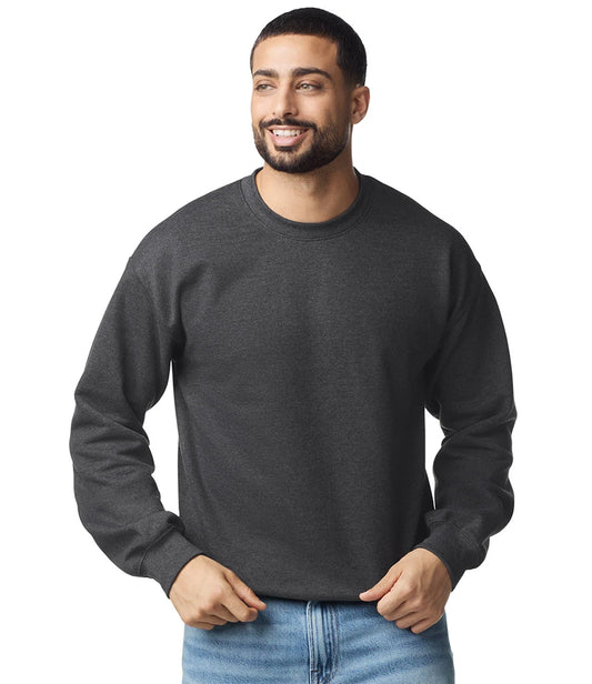 Gildan GD67 Gildan SoftStyle® Midweight Crew Neck Sweatshirt in Heather Black