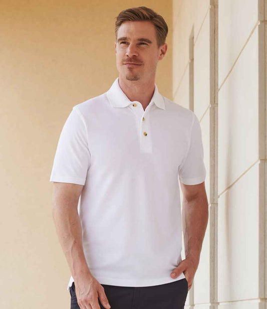 Henbury H100 Classic Heavy Cotton Piqué Polo Shirt in White