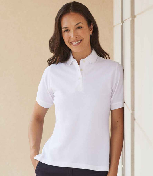 Henbury H121 Ladies Classic Cotton Piqué Polo Shirt in White