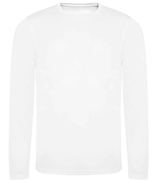 Just Cool JC002 Cool Long Sleeve Wicking T-Shirt in Arctic White