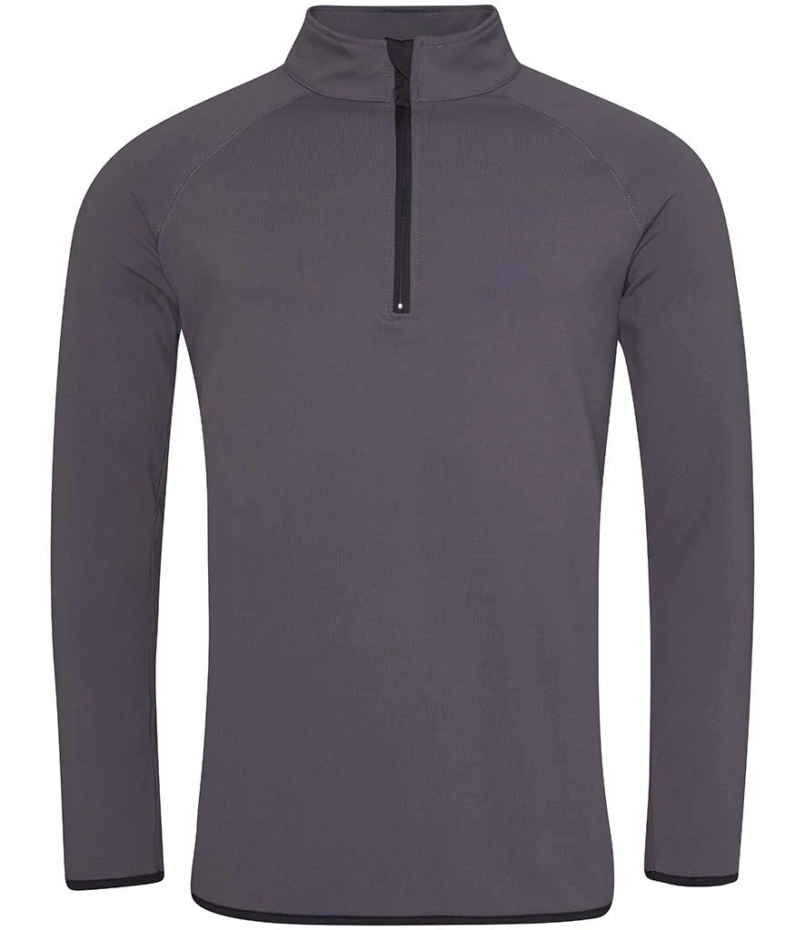 Just Cool JC031 AWDis Cool Half Zip Sweat Top in Charcoal/Jet Black