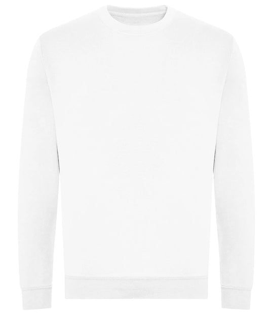 Just Hoods JH230 AWDis Unisex Organic Sweatshirt in Arctic White