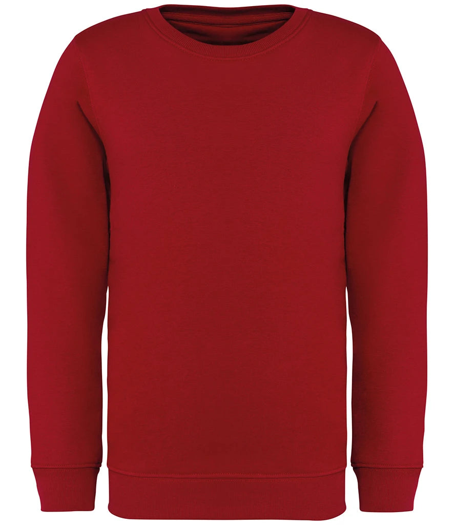 Native Spirit NS403 Native Spirit Kids Crew Neck Sweatshirt in Hibiscus Red