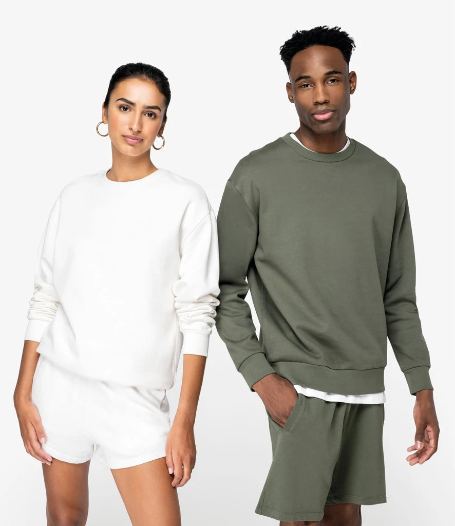 Native Spirit NS435 Native Spirit Unisex Crew Neck Sweatshirt in Khaki