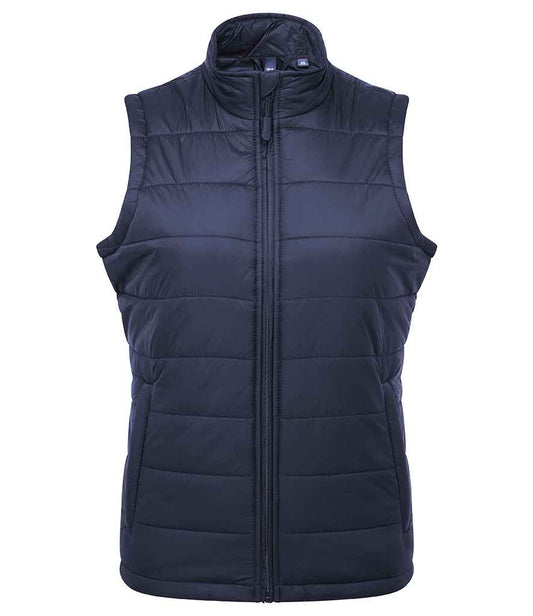 Premier PR815 Ladies Recyclight Padded Gilet in Navy