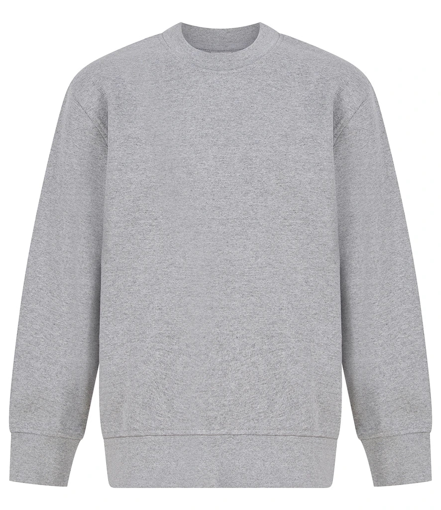 SF Clothing SM530 SF Clothing Kids Sustainable Fashion Curved Hem Sweatshirt in Heather Grey