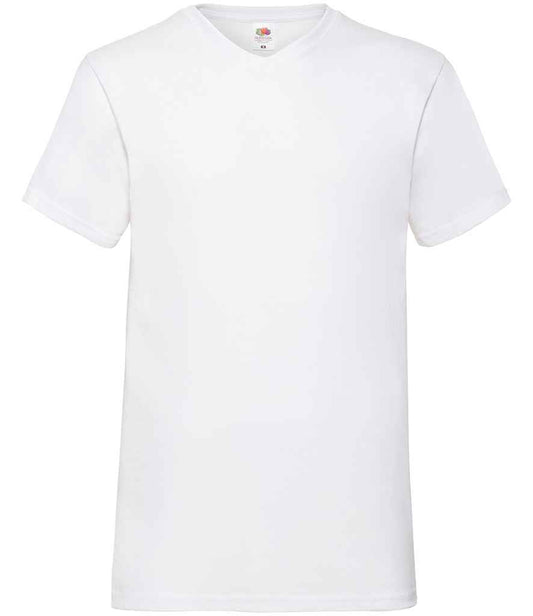 Fruit of the Loom SS7 V Neck Value T-Shirt in White