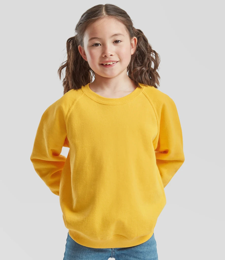 Fruit of the Loom SS8B Fruit of the Loom Kids Classic Raglan Sweatshirt in Sunflower