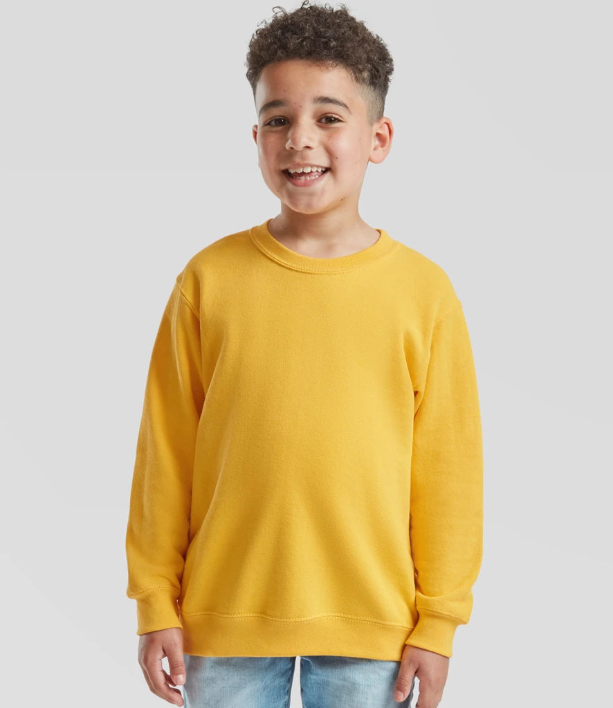 Fruit of the Loom SS9B Fruit of the Loom Kids Classic Drop Shoulder Sweatshirt in Sunflower