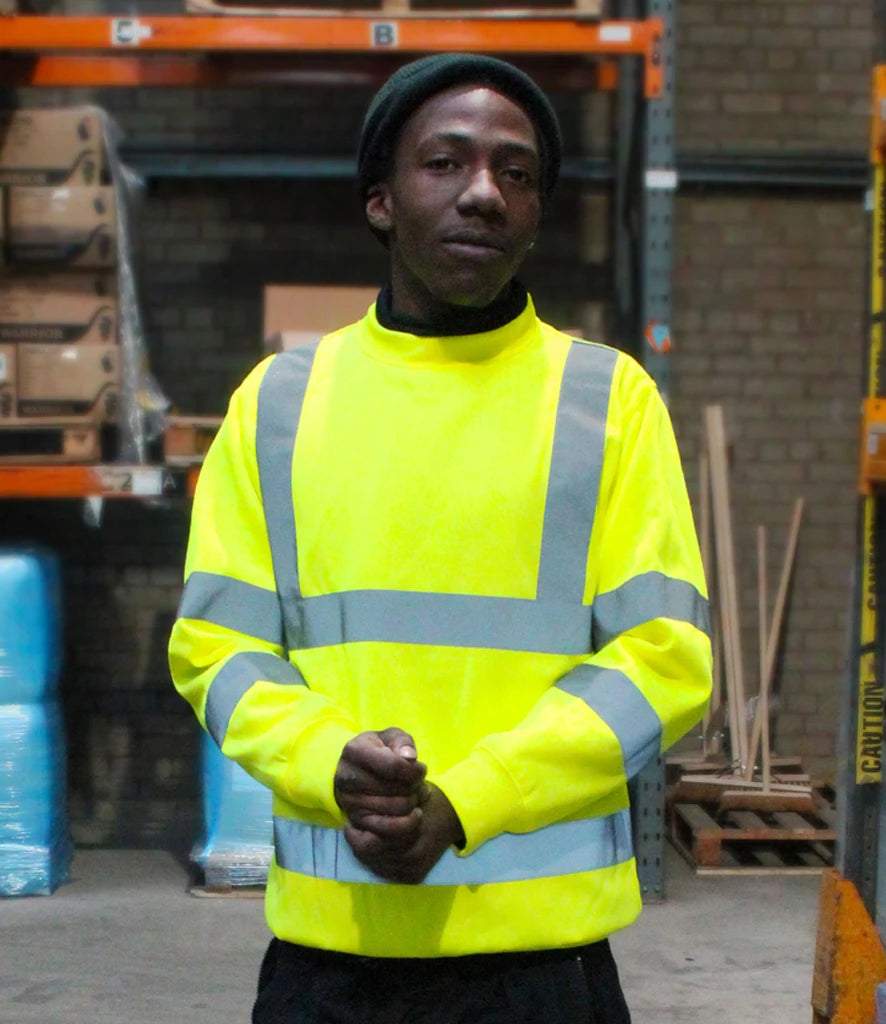Warrior WR011 Warrior Hi-Vis Sweatshirt in Fluorescent Yellow