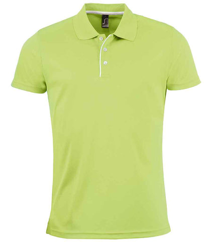 SOLS 01180 Performer Piqué Polo Shirt in Apple Green