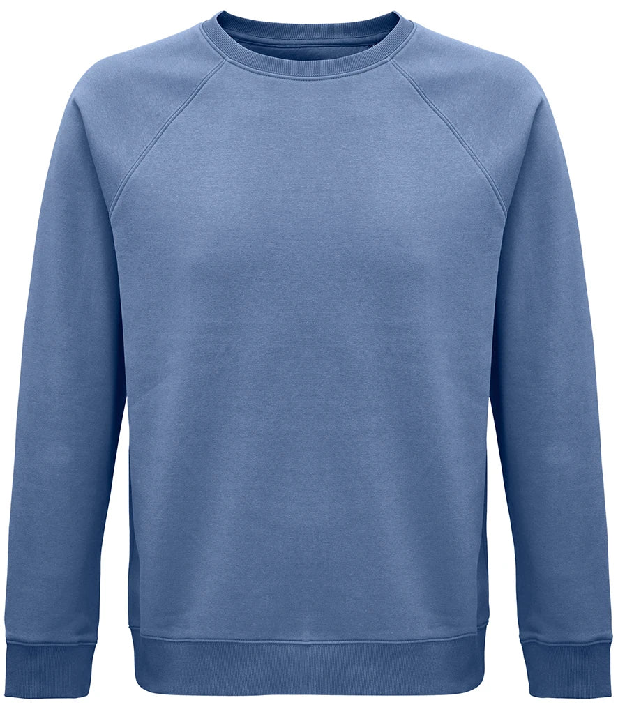 SOLS 03567 SOL'S Unisex Space Organic Raglan Sweatshirt in Blue