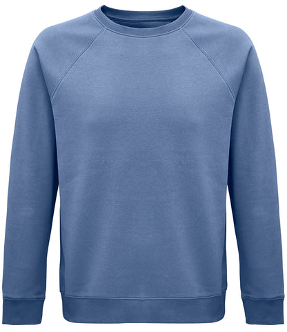 SOLS 03567 SOL'S Unisex Space Organic Raglan Sweatshirt in Blue
