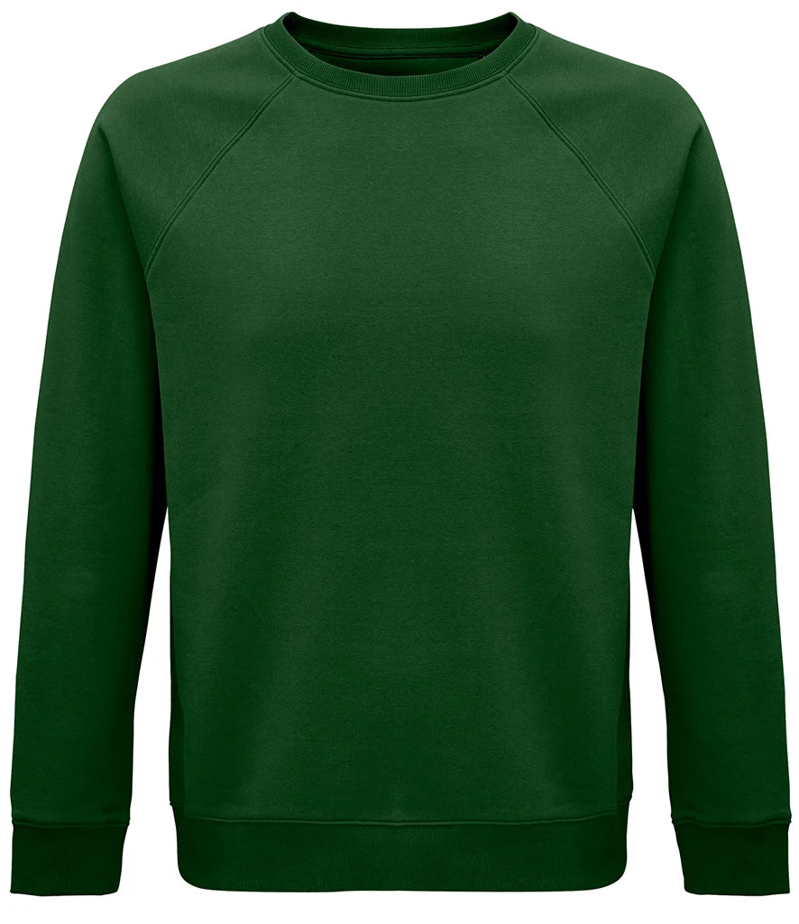 SOLS 03567 SOL'S Unisex Space Organic Raglan Sweatshirt in Bottle Green