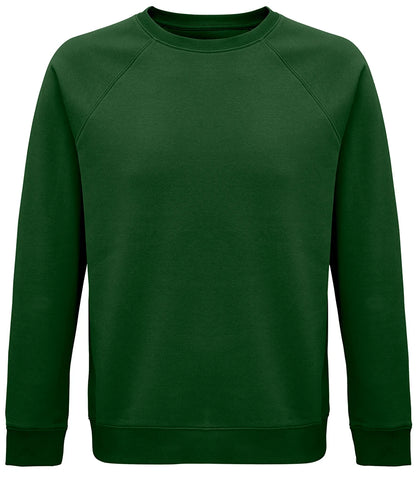 SOLS 03567 SOL'S Unisex Space Organic Raglan Sweatshirt in Bottle Green