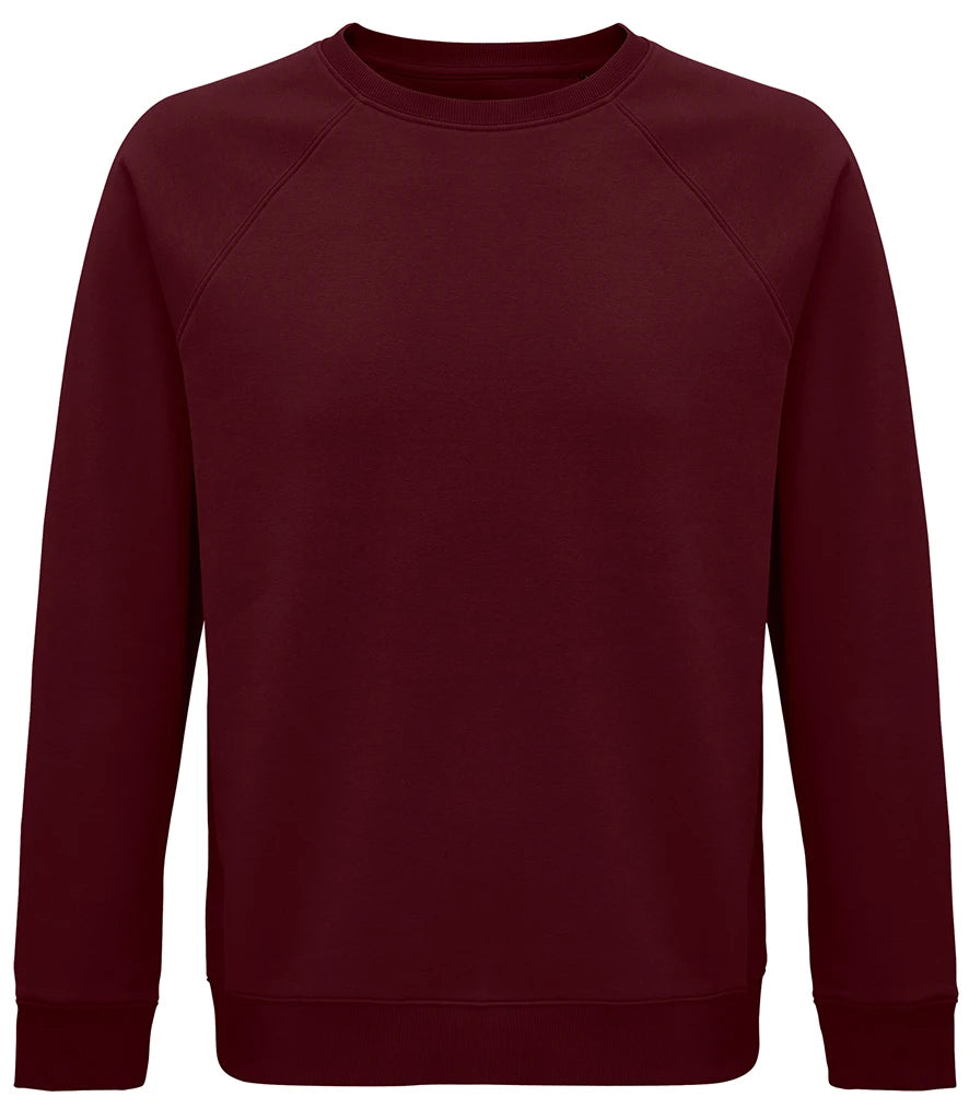 SOLS 03567 SOL'S Unisex Space Organic Raglan Sweatshirt in Burgundy
