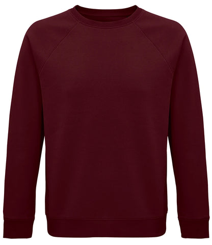 SOLS 03567 SOL'S Unisex Space Organic Raglan Sweatshirt in Burgundy