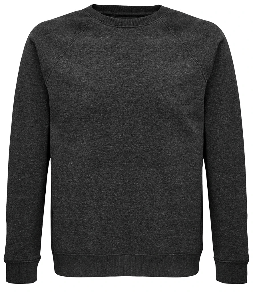 SOLS 03567 SOL'S Unisex Space Organic Raglan Sweatshirt in Charcoal Marl