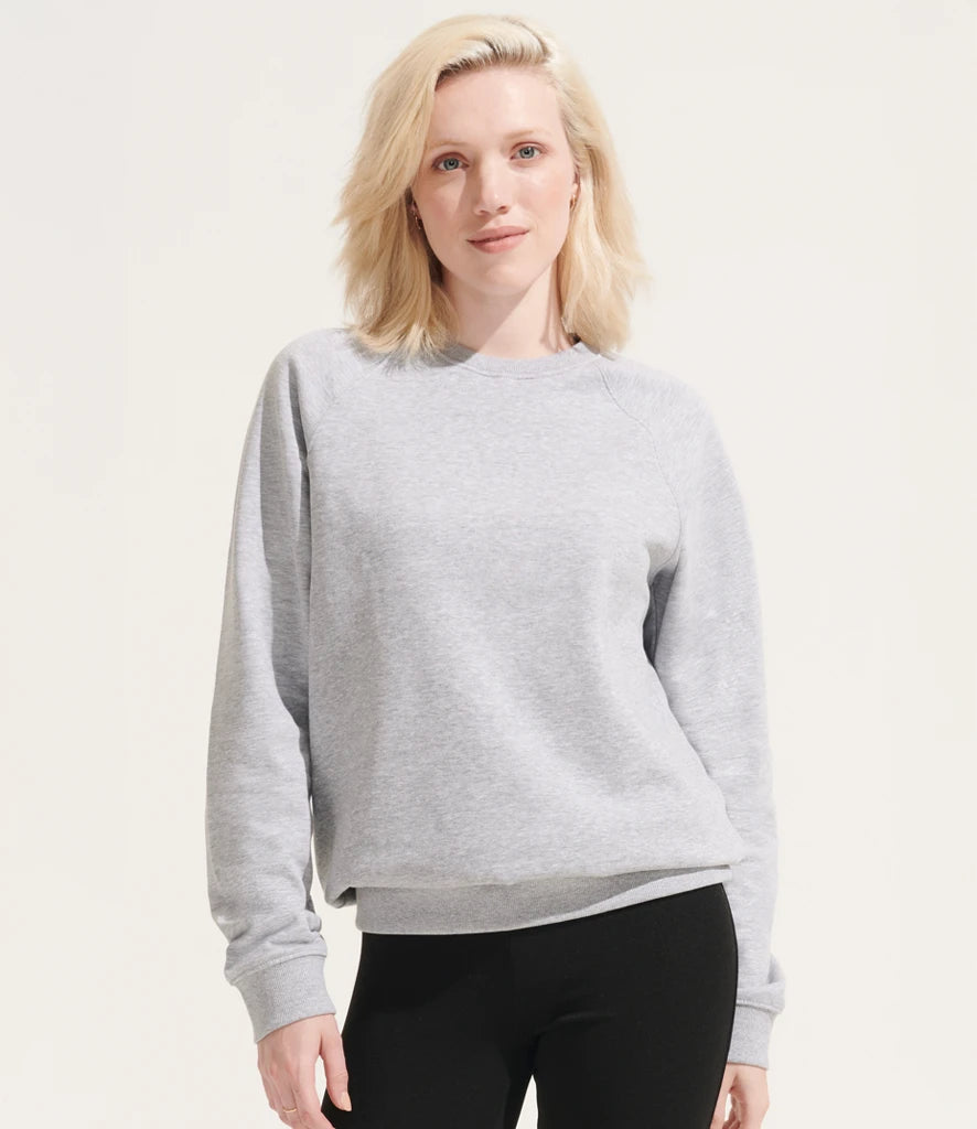 SOLS 03567 SOL'S Unisex Space Organic Raglan Sweatshirt in Grey Marl