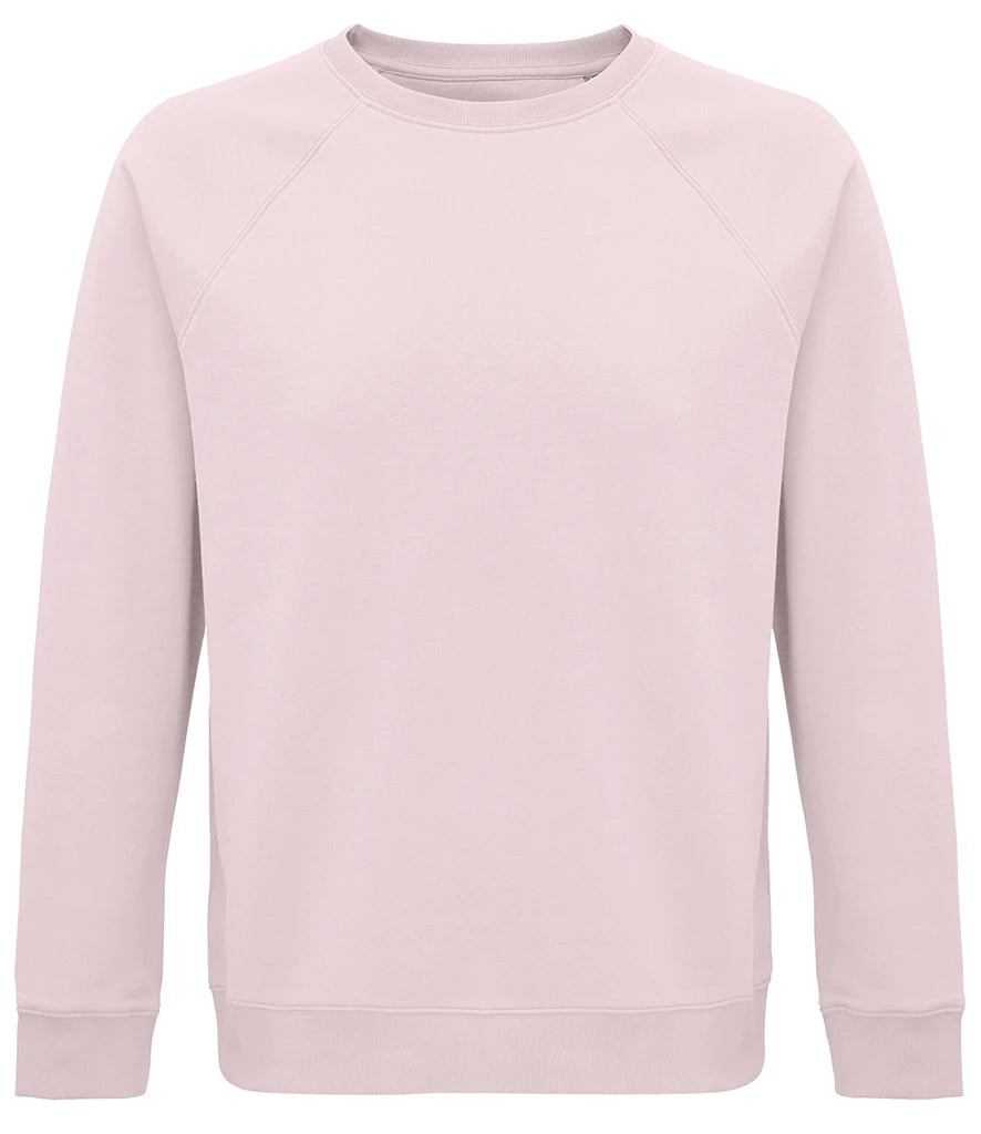 SOLS 03567 SOL'S Unisex Space Organic Raglan Sweatshirt in Pale Pink