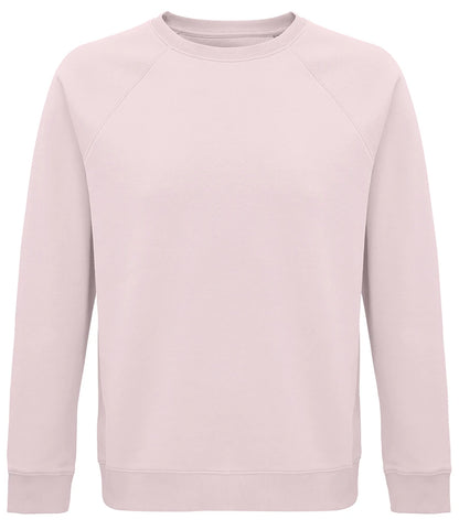 SOLS 03567 SOL'S Unisex Space Organic Raglan Sweatshirt in Pale Pink