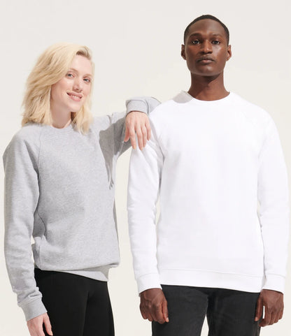 SOLS 03567 SOL'S Unisex Space Organic Raglan Sweatshirt in White