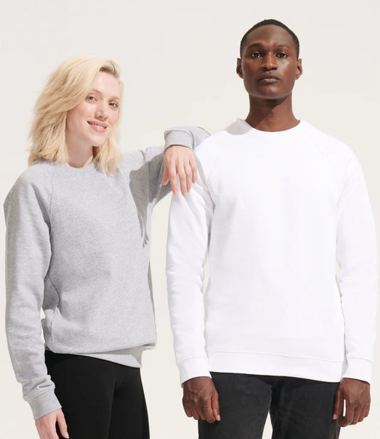 SOLS 03567 SOL'S Unisex Space Organic Raglan Sweatshirt in White