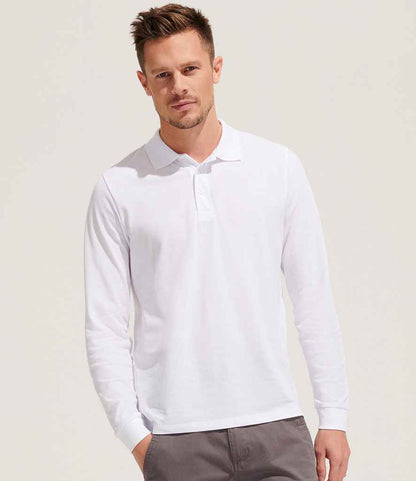 SOLS 03983 SOL'S Unisex Prime Long Sleeve Piqué Polo Shirt