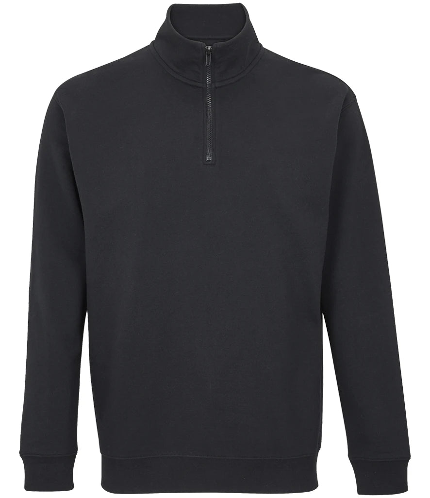 SOLS 04234 SOL'S Unisex Conrad 1/4 Zip Sweatshirt in Black