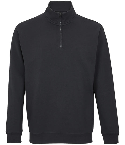 SOLS 04234 SOL'S Unisex Conrad 1/4 Zip Sweatshirt in Black