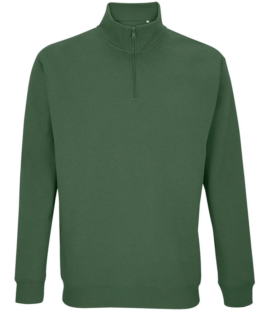 SOLS 04234 SOL'S Unisex Conrad 1/4 Zip Sweatshirt in Bottle Green