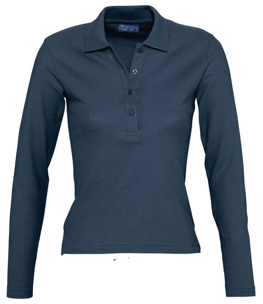 SOLS 11317 SOL'S Ladies Podium Long Sleeve Cotton Piqué Polo Shirt
