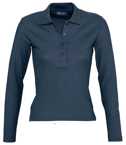 SOLS 11317 SOL'S Ladies Podium Long Sleeve Cotton Piqué Polo Shirt