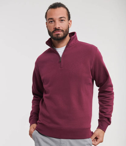 Russell Athletic 270M Russell Athletic Authentic Zip Neck Sweatshirt in Burgundy