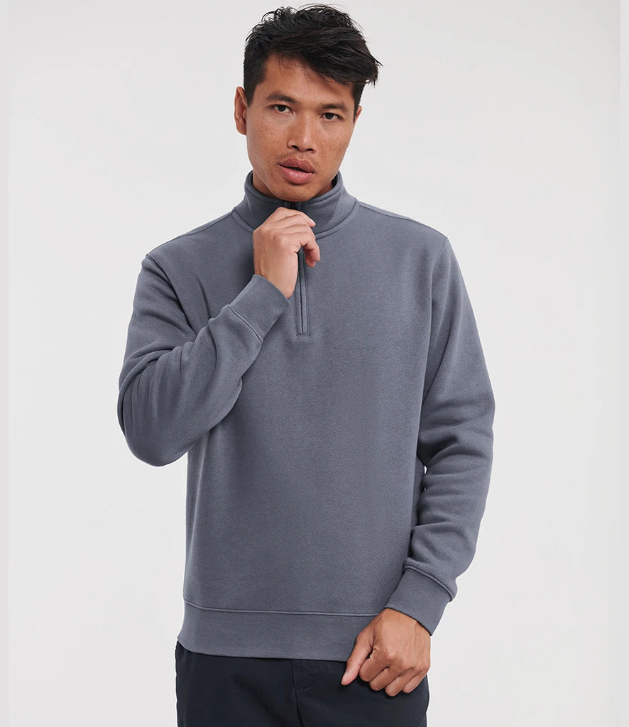 Russell Athletic 270M Russell Athletic Authentic Zip Neck Sweatshirt in Convoy Grey