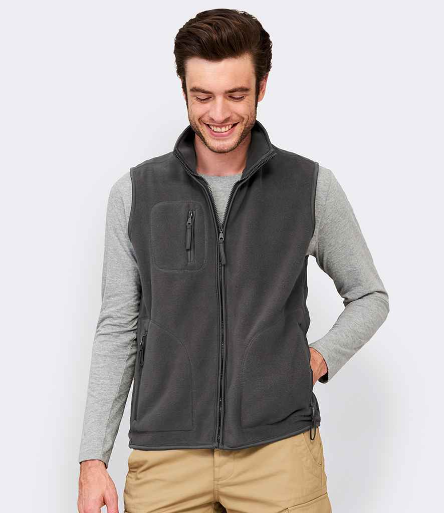 SOLS 51000 SOL'S Unisex Norway Fleece Bodywarmer in Charcoal