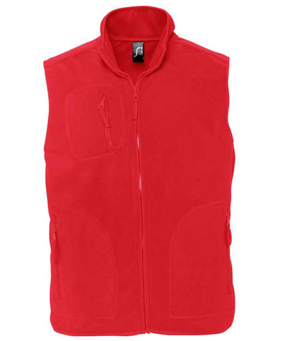 SOLS 51000 SOL'S Unisex Norway Fleece Bodywarmer in Red