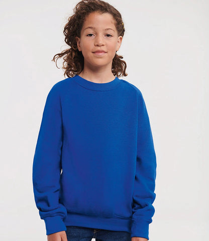 Russell Athletic 762B Russell Athletic Kids Raglan Sweatshirt in Bright Royal