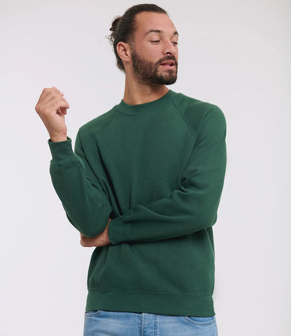 Russell Athletic 762M Russell Athletic Raglan Sweatshirt in Bottle Green