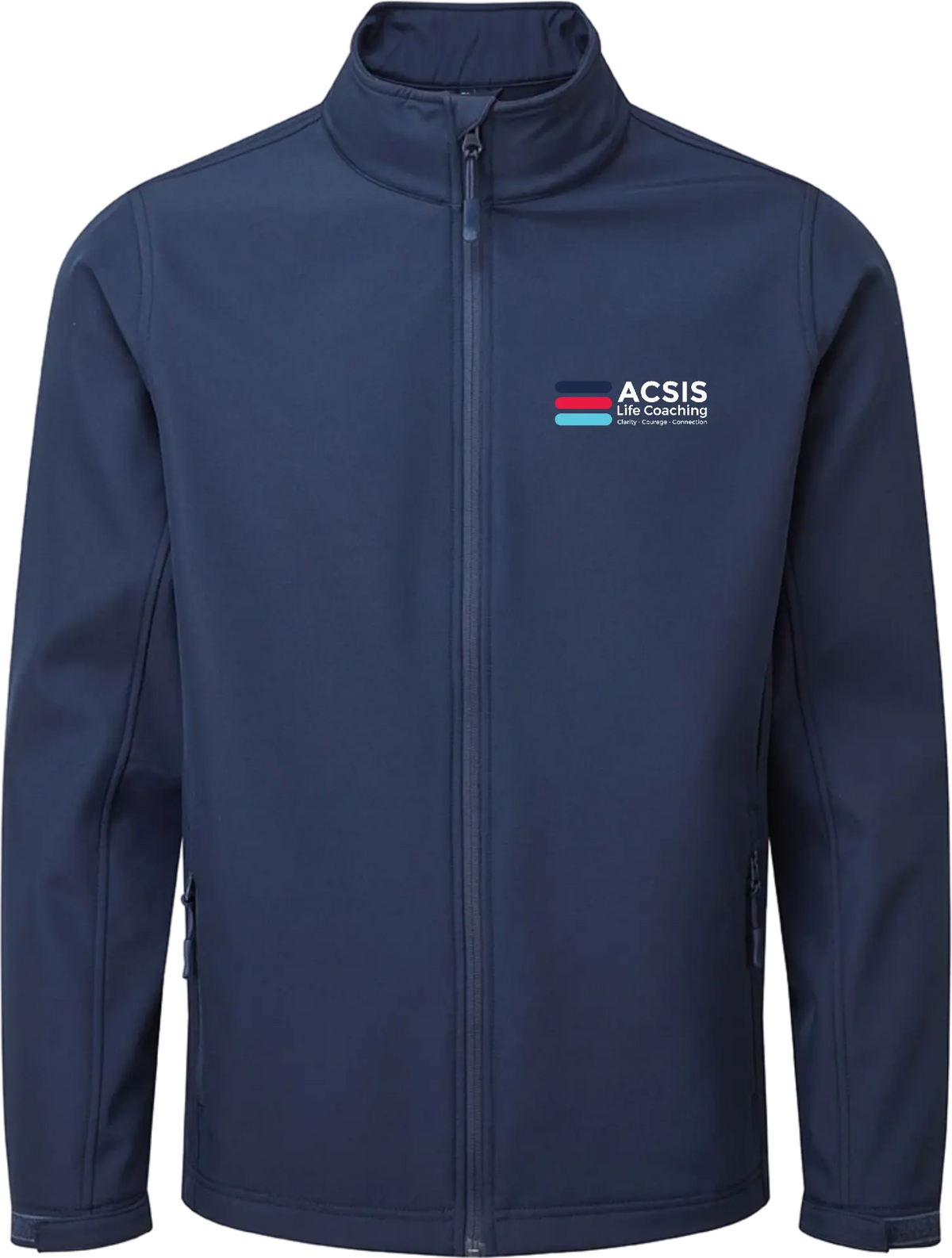 ACSIS Soft Shell Jacket Navy Male Full Colour logo