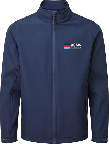 ACSIS Soft Shell Jacket Navy Male Full Colour logo