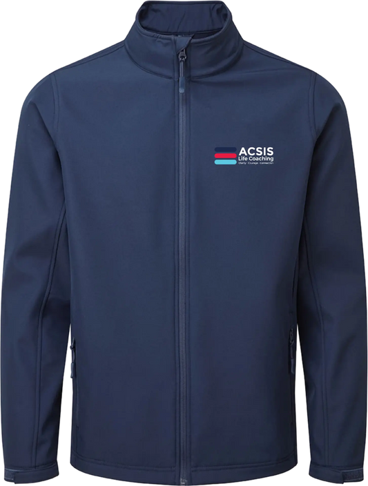 ACSIS Soft Shell Jacket Navy Male Full Colour logo