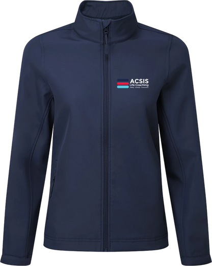 ACSIS Soft Shell Jacket Navy Female Full Colour logo