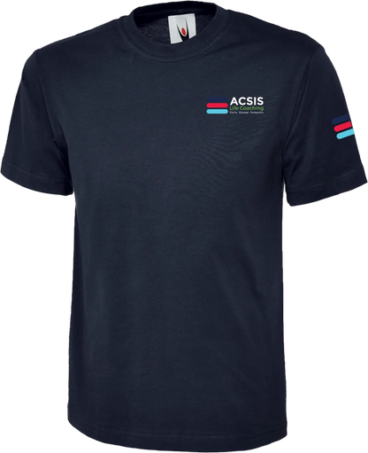 Navy ACSIS classic T-shirt with full colour logo