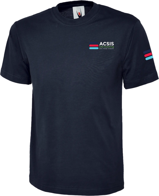 Navy ACSIS classic T-shirt with full colour logo