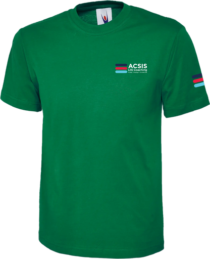 Bottle Green ACSIS classic T-shirt with full colour logo